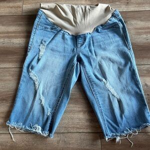 Denim Maternity Bermuda shorts